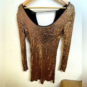 Gold Sequin Cocktail Dress